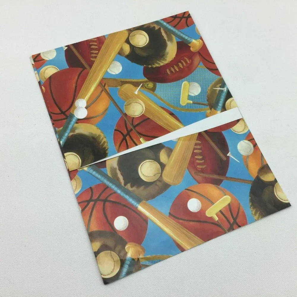 Sports Racing Boy Gift Printed Wrapping Paper Present Golf Baseball Basketball